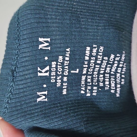 MKM Designs Womens Tank Top Knit Ribbed Stretchy Button Floral Mint Green Boho L - Picture 7 of 7